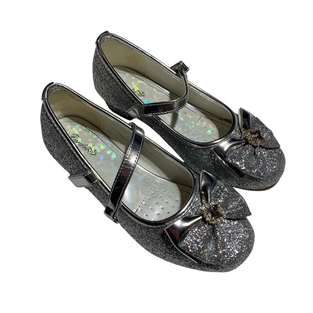 Silver Dress Shoes with Bow